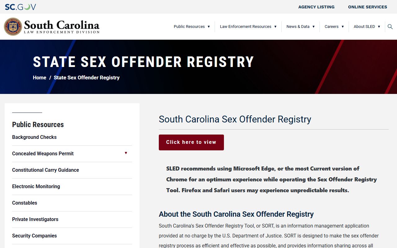 Union County Circuit Court records SLED sex offender registry distinction
