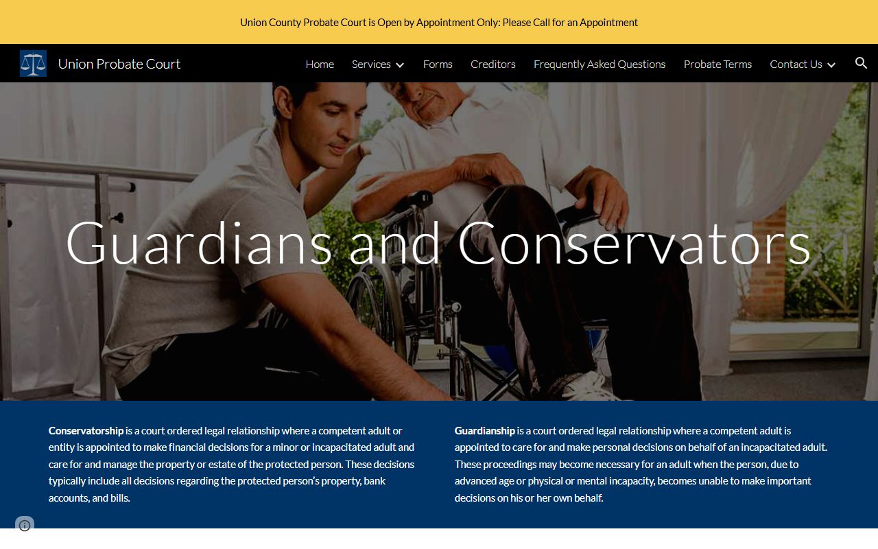 Union County Clerk of Court records Probate guardianship distinction