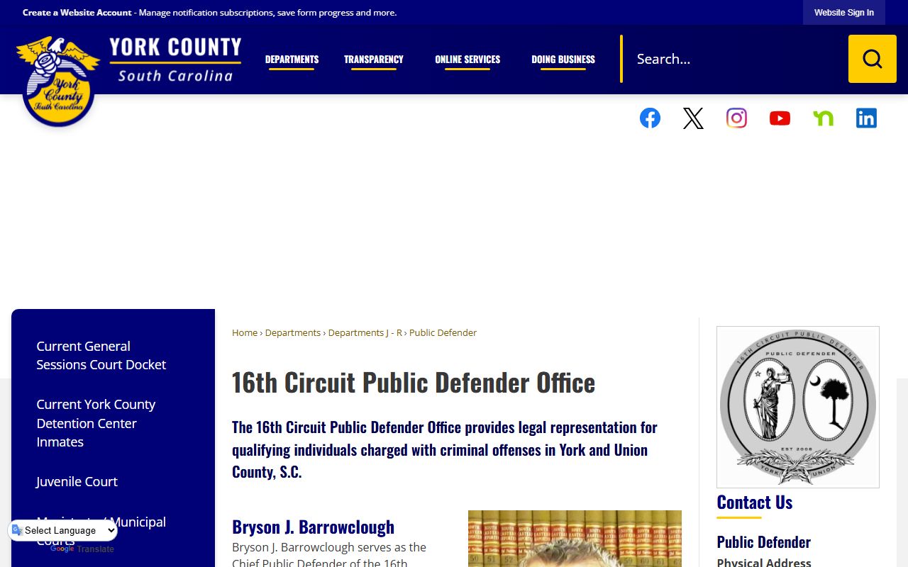 Sixteenth Circuit Public Defender office page