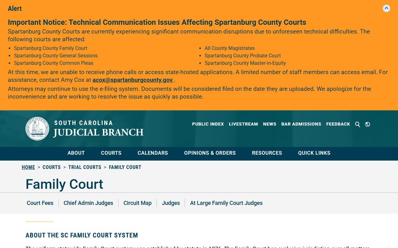 South Carolina Family Court overview