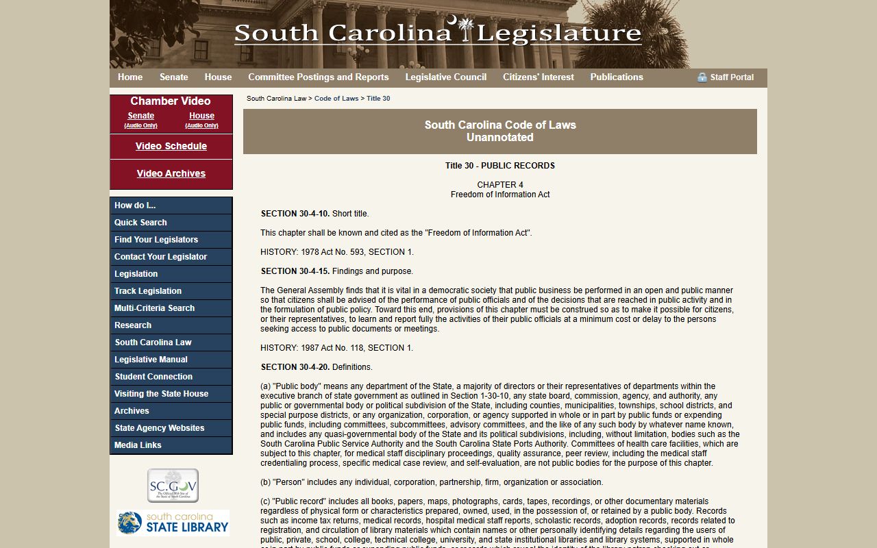 Union County court records South Carolina Freedom of Information Act