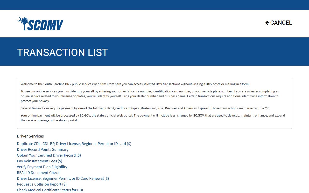 Union County marriage and divorce records related South Carolina DMV transaction list