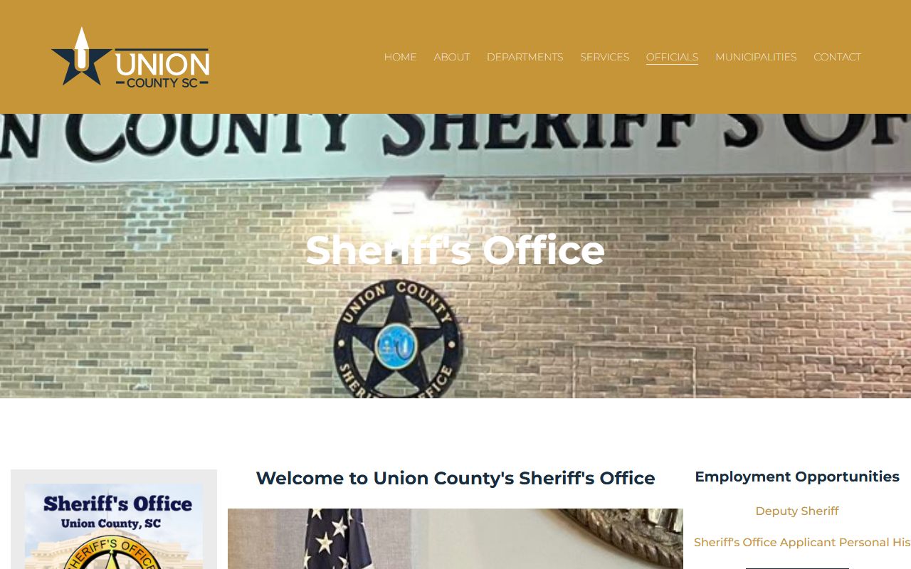 Union County warrant records Sheriff's Office page